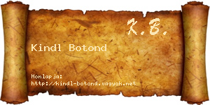 Kindl Botond névjegykártya